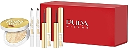 Набор - Pupa My Fabulous Beauty Box Gold Me! (eye/liner/2х0.8g + lipstick/2х2.8ml + highl/8g) — фото N1