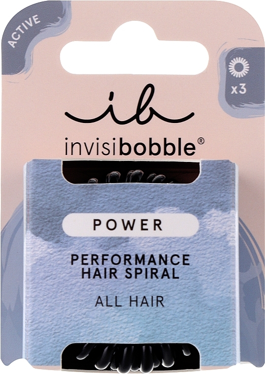 Резинка-браслет для волос - Invisibobble Power True Black Perfomance Hair Spiral