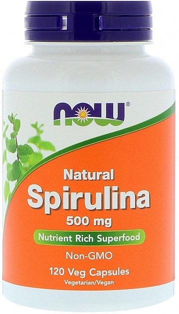 Природна добавка "Спіруліна" 500 мг у капсулах - Now Foods Natural Spirulina Veg Capsules — фото N1