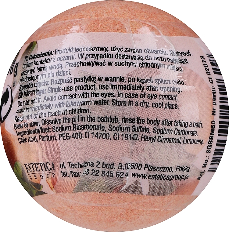 Бурхлива кулька для ванни з ароматом мандарина, помаранчева - Belle Nature — фото N2