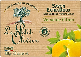 Мыло экстранежное, с экстрактом вербены и лимона - Le Petit Olivier-extra mild soap-Verbena and Lemon — фото N1