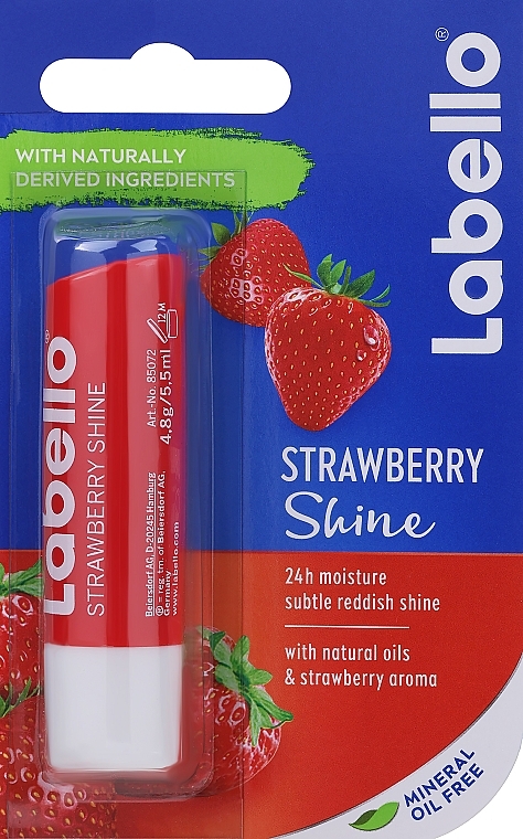 Бальзам для губ "Клубника" - Labello Lip Care Strawberry Shine Lip Balm — фото N1
