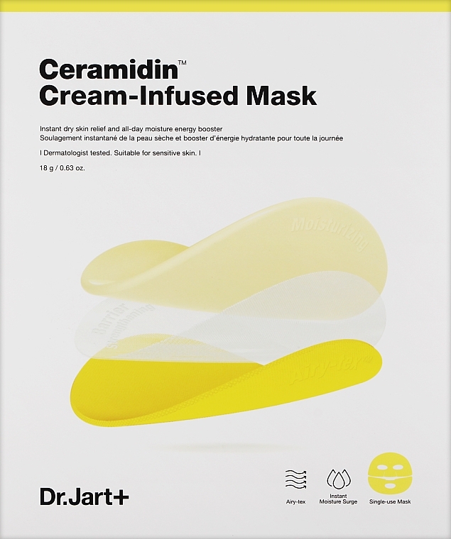 Восстанавливающая защитная тканевая маска - Dr.Jart+ Ceramidin Cream-Infused Mask — фото N1