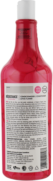 Безсульфатний кондиціонер від випадіння волосся "Лотос" - Inoar Resistance Lotus Flower Conditioner — фото N10