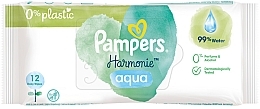 Духи, Парфюмерия, косметика Детские влажные салфетки, 12 шт - Pampers Harmonie Aqua Baby Wipes