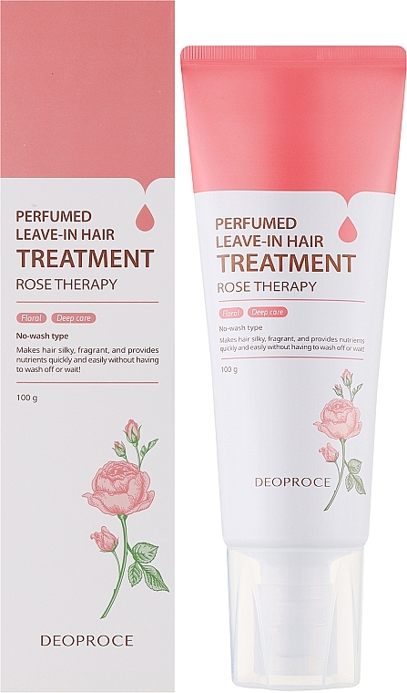 Парфумований засіб для догляду за волоссям із трояндою - Deoproce Perfumed Leave-In Hair Treatment Rose Therapy — фото N2