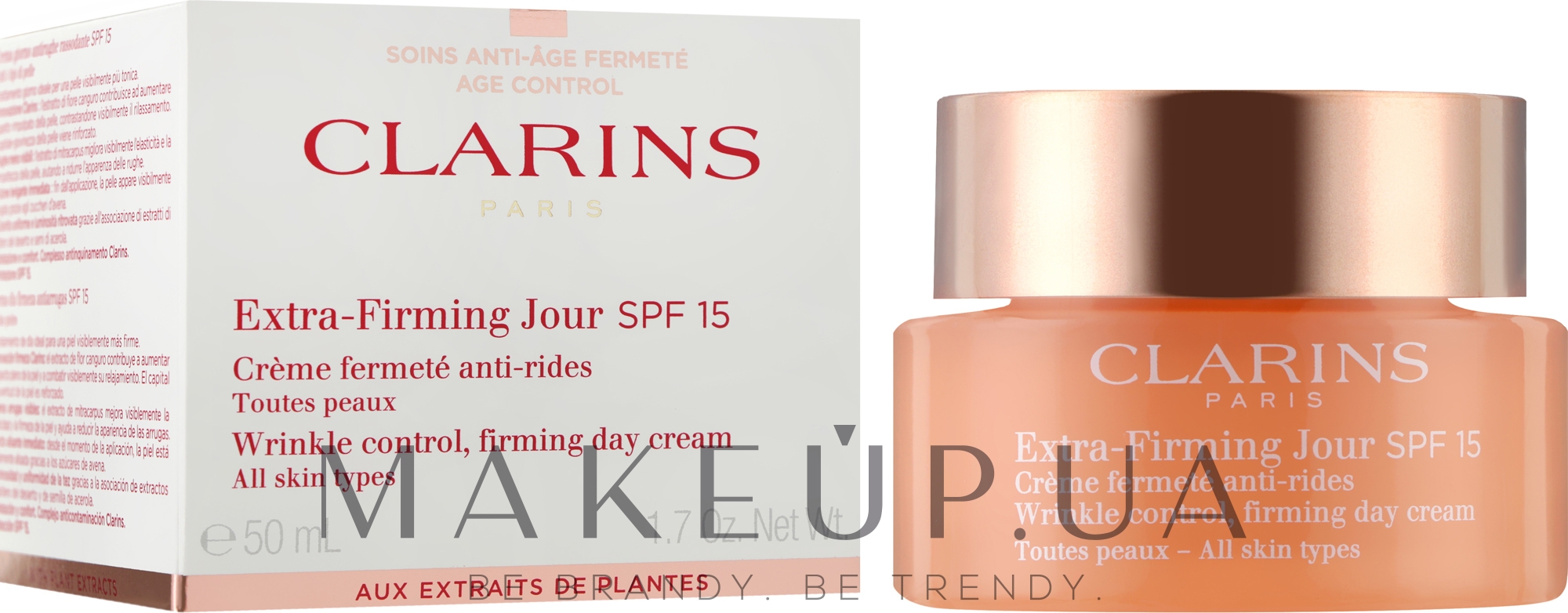 Дневной крем - Clarins Extra-Firming Wrinkle Control Day Cream SPF 15 — фото 50ml