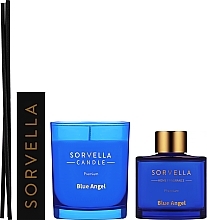 Набір - Sorvella Perfume Home Fragrance Blue Angel (aroma diffuser/120ml + candle/170g) — фото N2