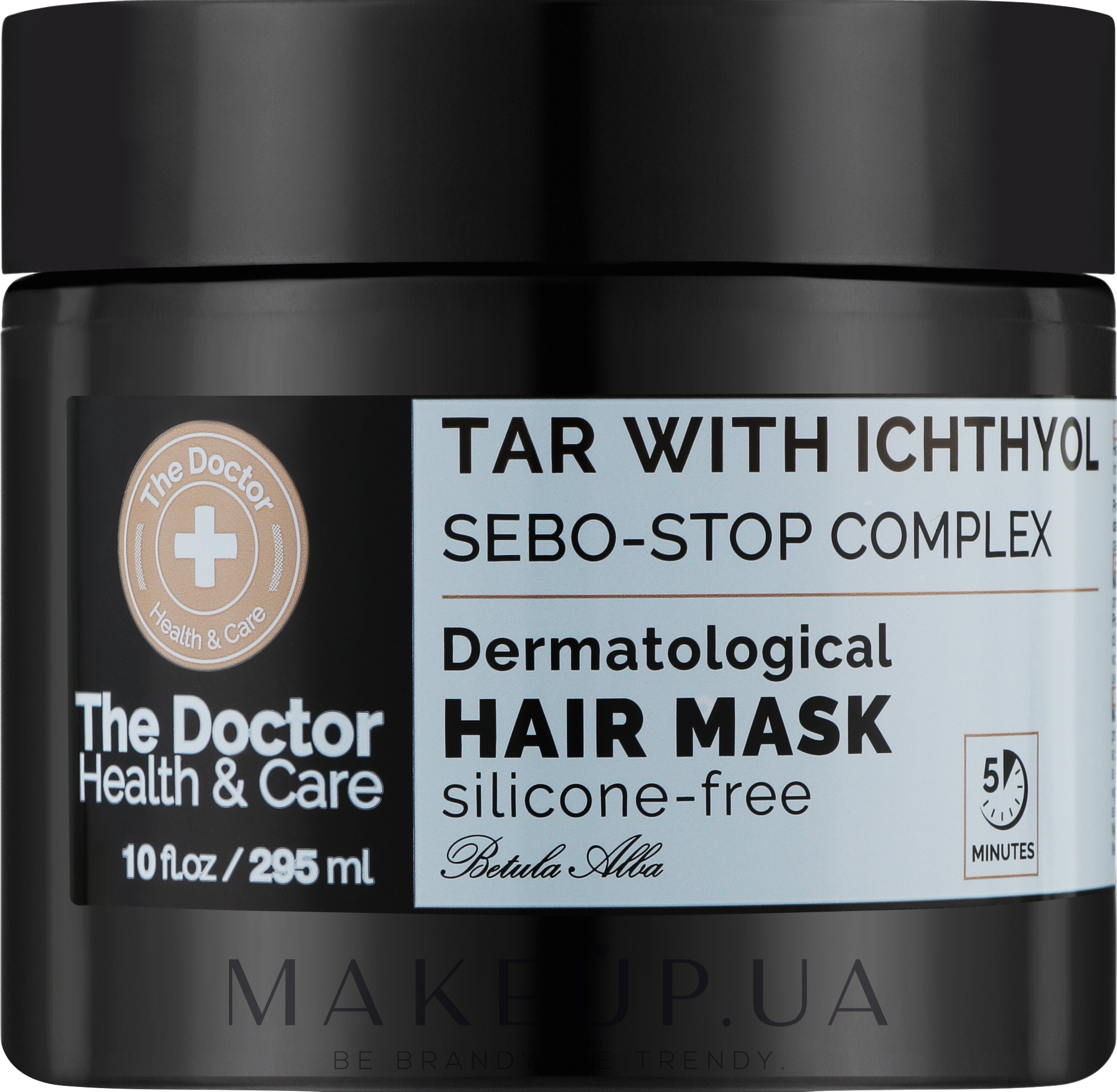 Маска для волос "Дегтярная с ихтиолом" - The Doctor Health & Care Tar With Ichthyol + Sebo-Stop Complex Hair Mask — фото 295ml