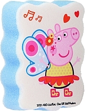 Парфумерія, косметика Мочалка банна дитяча "Свинка Пеппа", Пеппа-метелик, блакитна - Suavipiel Peppa Pig Bath Sponge