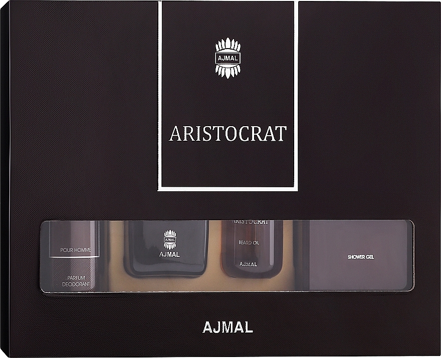Ajmal Aristocrat - Набор (edp/75ml + deo/200ml + oil/30ml + sh/gel/200ml) — фото N1