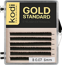Духи, Парфюмерия, косметика Накладные ресницы Gold Standart B 0.07 (6 рядов: 6 мм) - Kodi Professional
