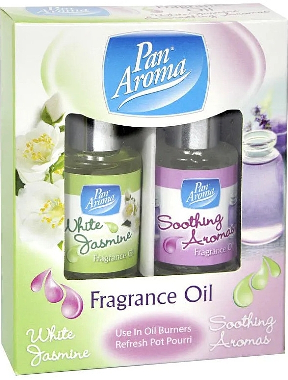 Набір ароматичних олій - Pan Aroma Fragrance Oil White Jasmine & Soothing Aromas (fr/oil/2x10ml) — фото N1