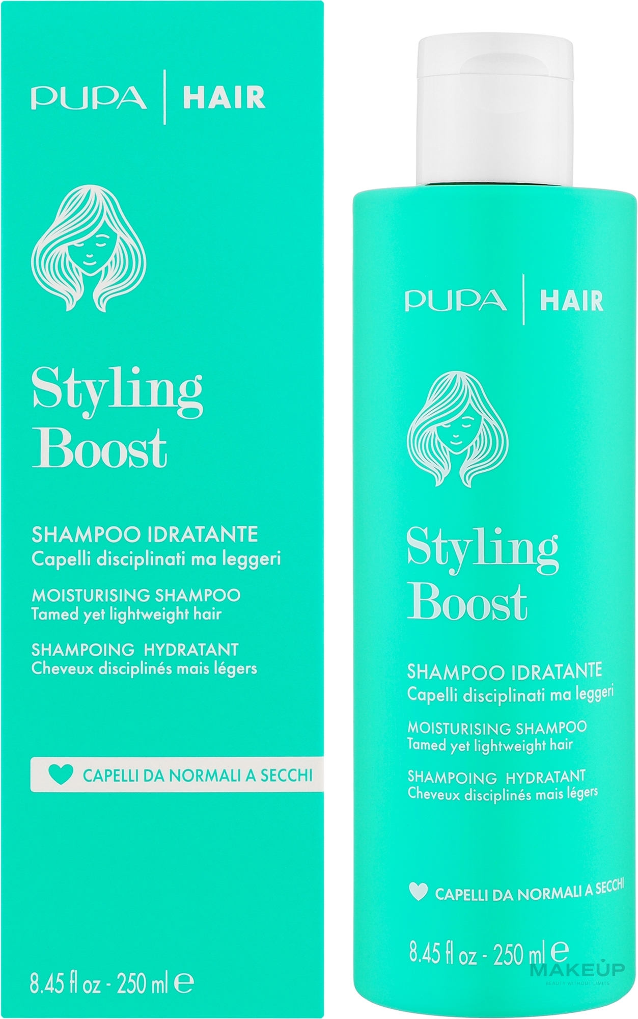 Зволожувальний шампунь для сухого й нормального волосся - Pupa Styling Boost Moisturizing Shampoo — фото 250ml