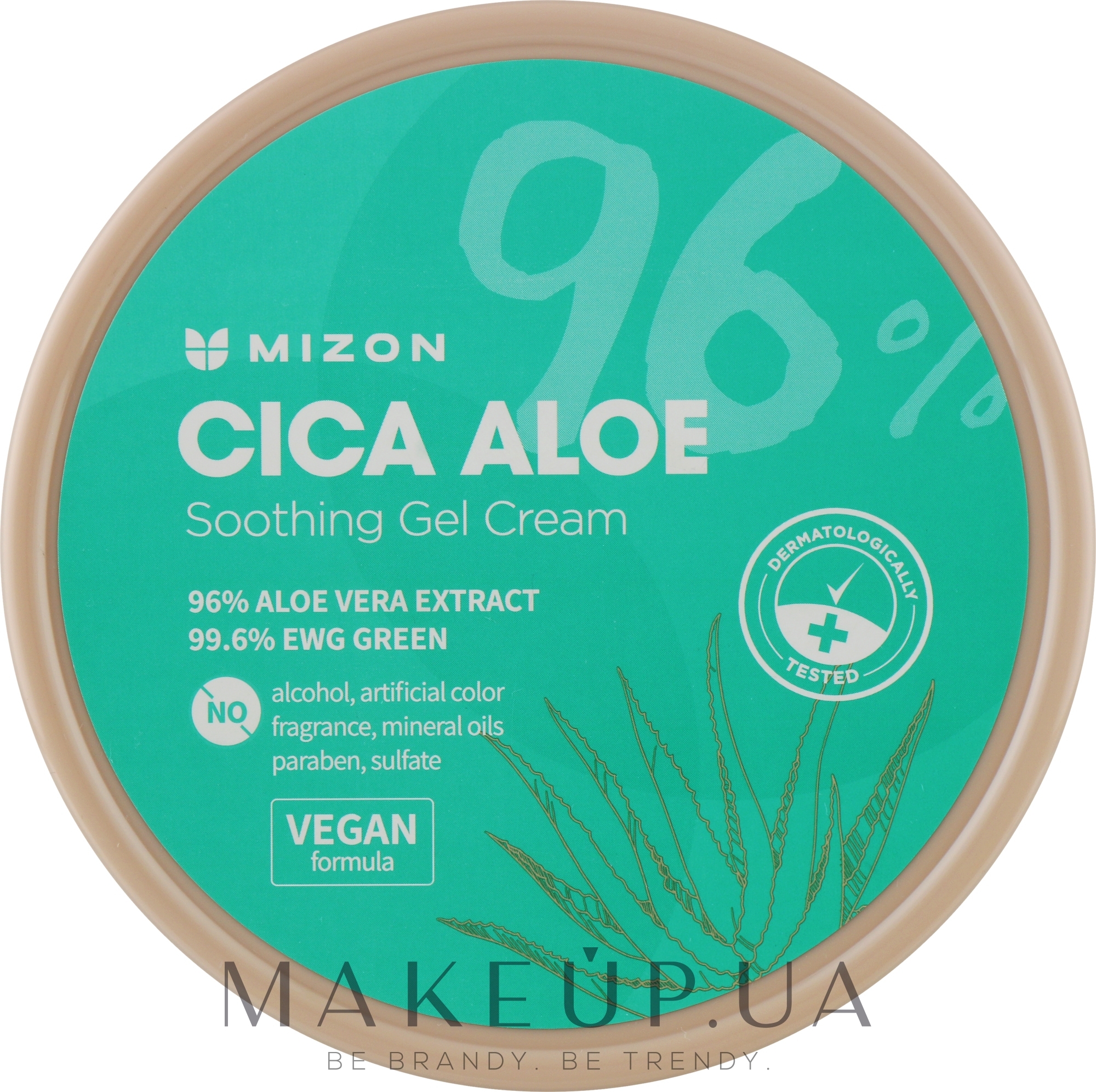 Заспокійливий гель-крем для обличчя й тіла з алое - Mizon Cica Aloe 96% Soothing Gel Cream — фото 300g