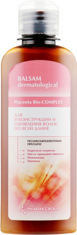 Бальзам для реконструкції та пожвавлення волосся по всій довжині  - Pharma Group Laboratories Balsam Dermatological Placenta bio-complex — фото N3