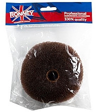 Валик для прически, 11х4.5 см, коричневый - Ronney Professional Hair Bun 050 — фото N1