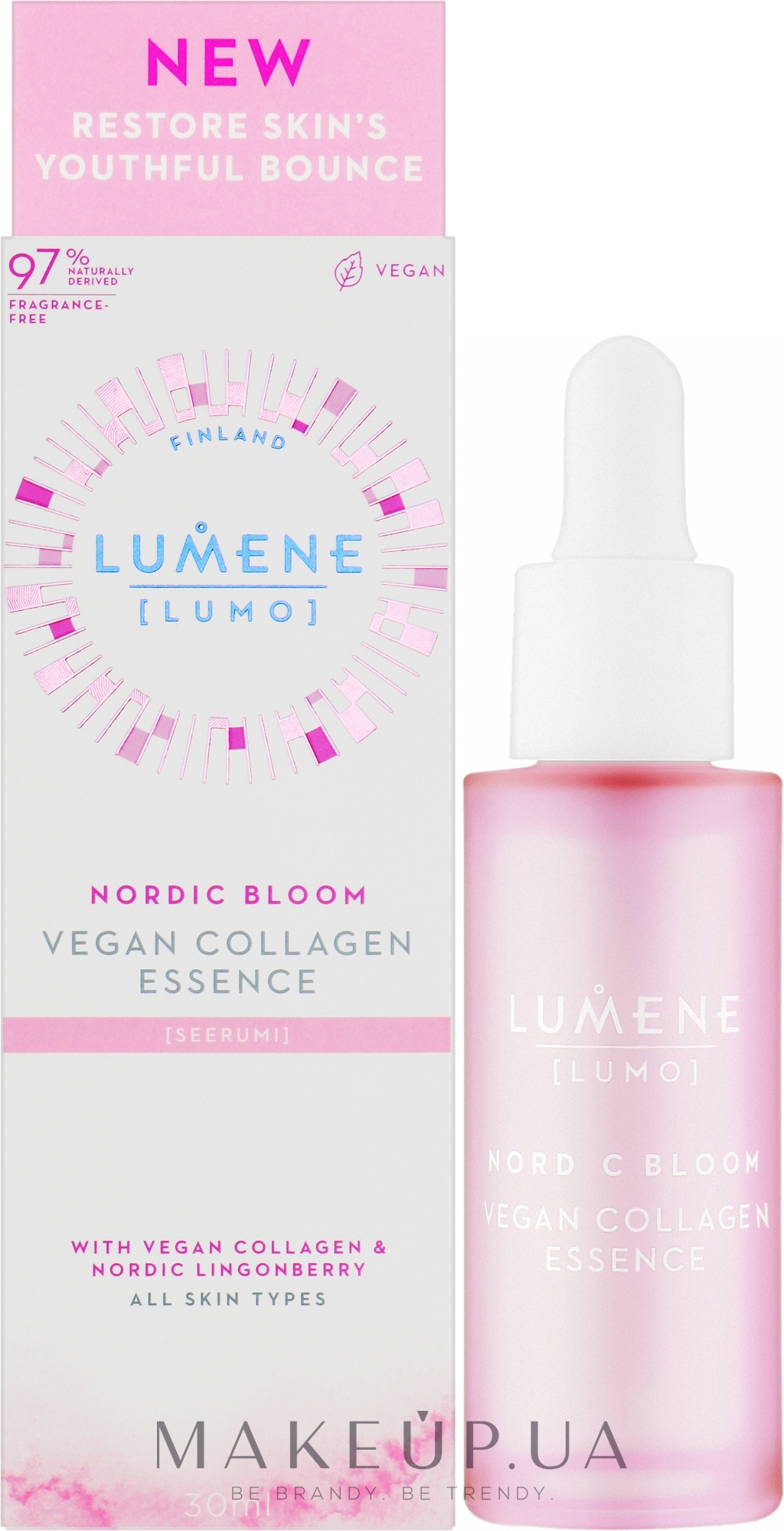 Ультраконцентрированная разглаживающая сыворотка - Lumene Lumo Nordic Bloom Vegan Collagen Essence — фото 30ml