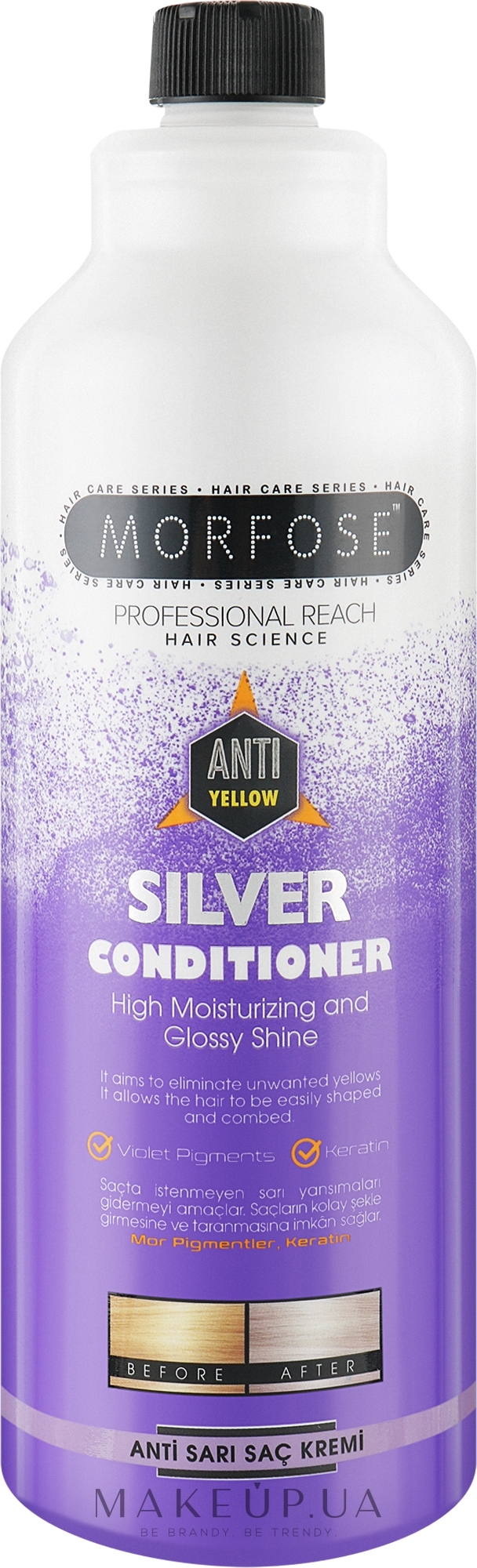 Кондиционер для волос - Morfose Anti Yellow Silver Hair Conditioner — фото 1000ml