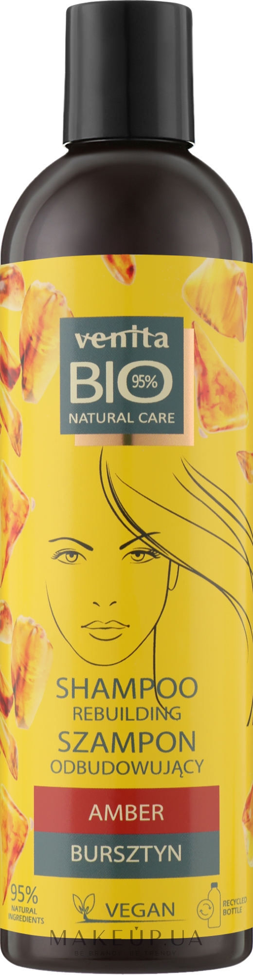 Биошампунь-реконструктор с экстрактом янтаря - Venita Bio Natural Care Amber Rebuilding Shampoo — фото 300ml