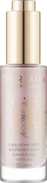 Осветляющая и увлажняющая антивозрастная сыворотка - Dermika Luxury Placenta Serum