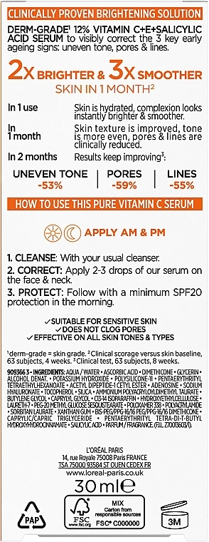 Сыворотка с витамином С для придания сияния коже лица - L'Oreal Paris Revitalift Clinical Vitamin C — фото N17