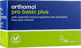 Парфумерія, косметика Вітаміни пробіотики + екстракт ківі (60 капсул) - Orthomol Pro Basic Plus