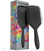 Распутывающая расческа для волос, черная - Framar Paddle Detangling Brush Black To The Future — фото N4