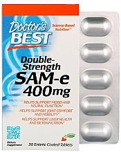 Парфумерія, косметика Аденозилметионін SAM-e, 400 мг, таблетки - Doctor's Best Double Strength