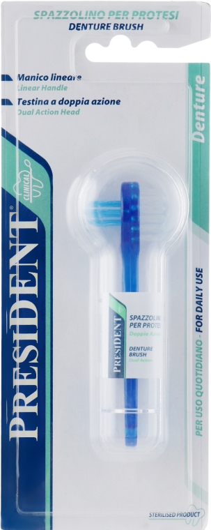 Щетка для чистки зубных протезов, синяя - PresiDENT — фото N1