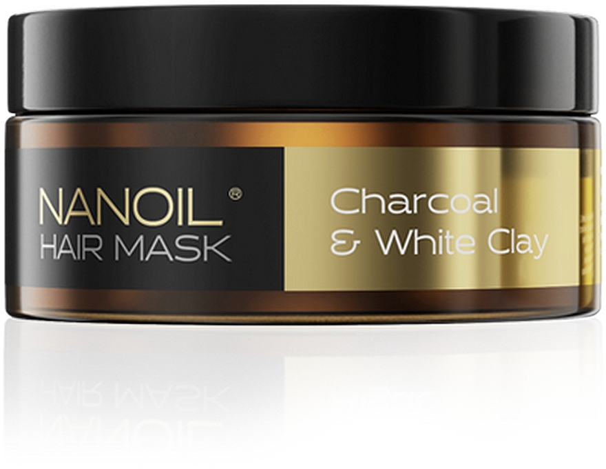 Маска для волосся з деревним вугіллям та білою глиною - Nanoil Charkoal & White Clay Hair Mask — фото N1