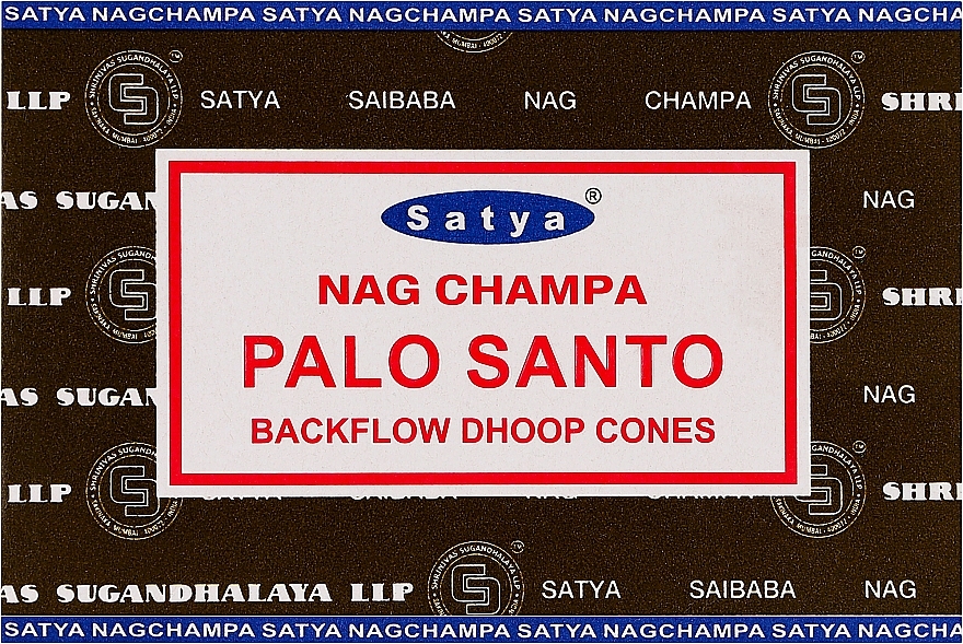 Сланкі димні пахощі конуси "Пало Санто" - Satya Palo Santo Backflow Dhoop Cones — фото N1