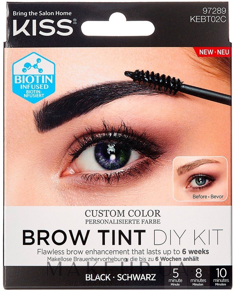 Тинт для бровей - Kiss Brow Tint DIY Kit — фото Black
