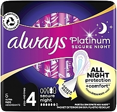 Гигиенические прокладки, размер 4, 5шт - Always Platinum Secure Night — фото N2