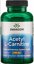 Харчова добавка "Ацетил L-карнітину", 500 мг - Swanson Acetyl L-Carnitine — фото N1