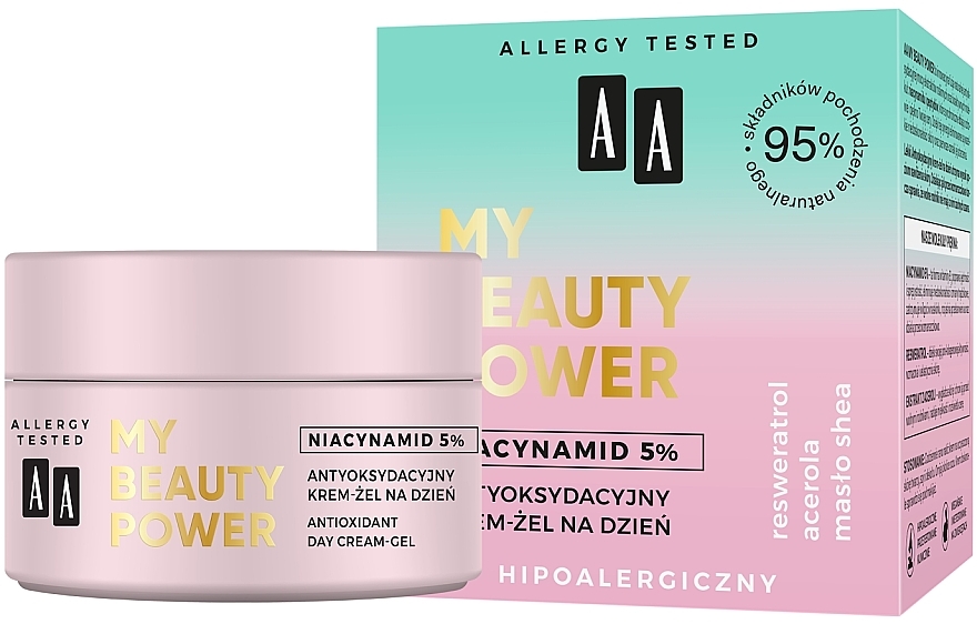 Антиоксидантний денний крем-гель для обличчя - AA My Beauty Power Niacynamid 5% Antioxidant Day Cream-Gel