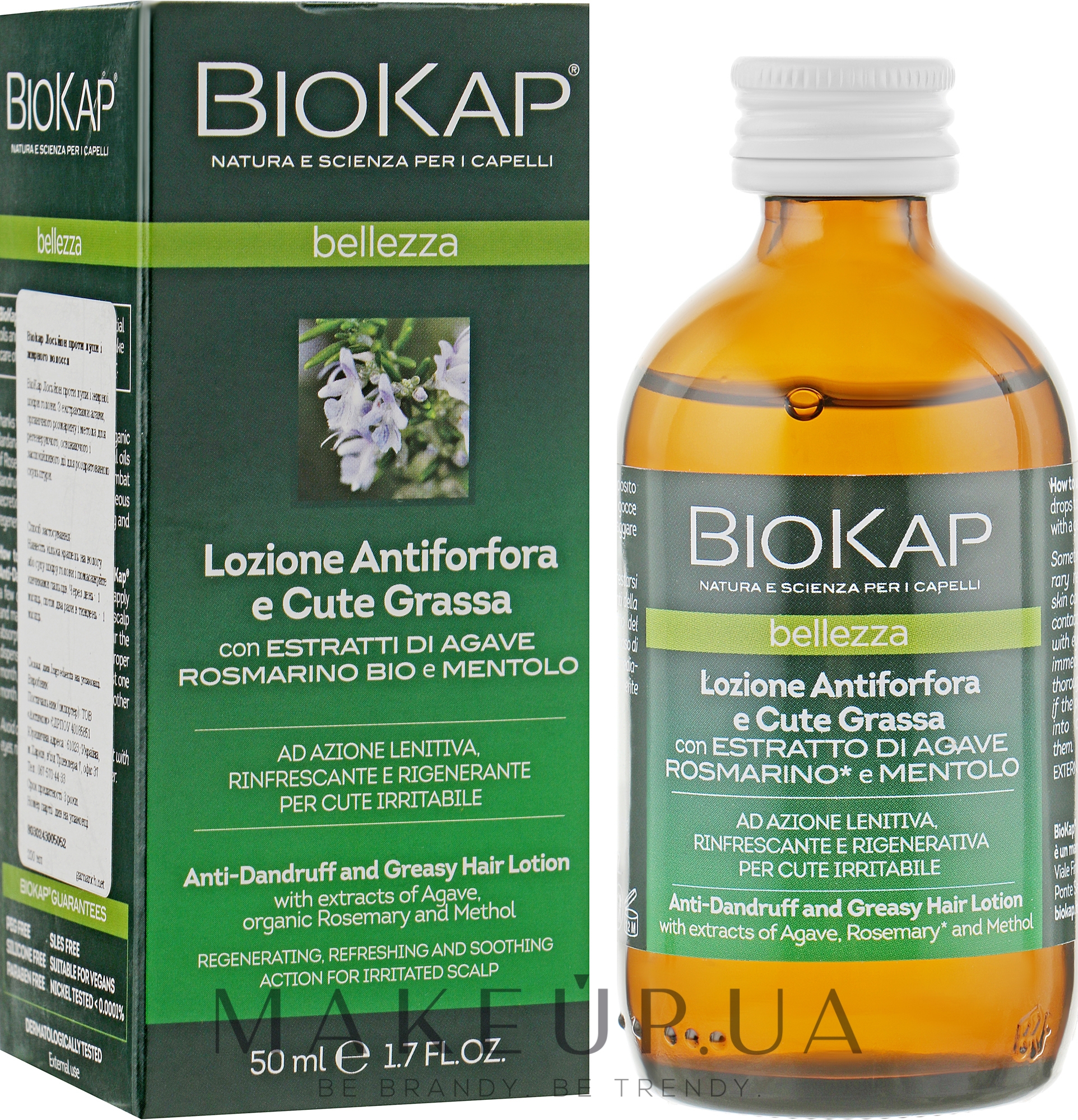 Лосьйон проти лупи і жирного волосся - BiosLine BioKap Dandruff Lotion — фото 50ml