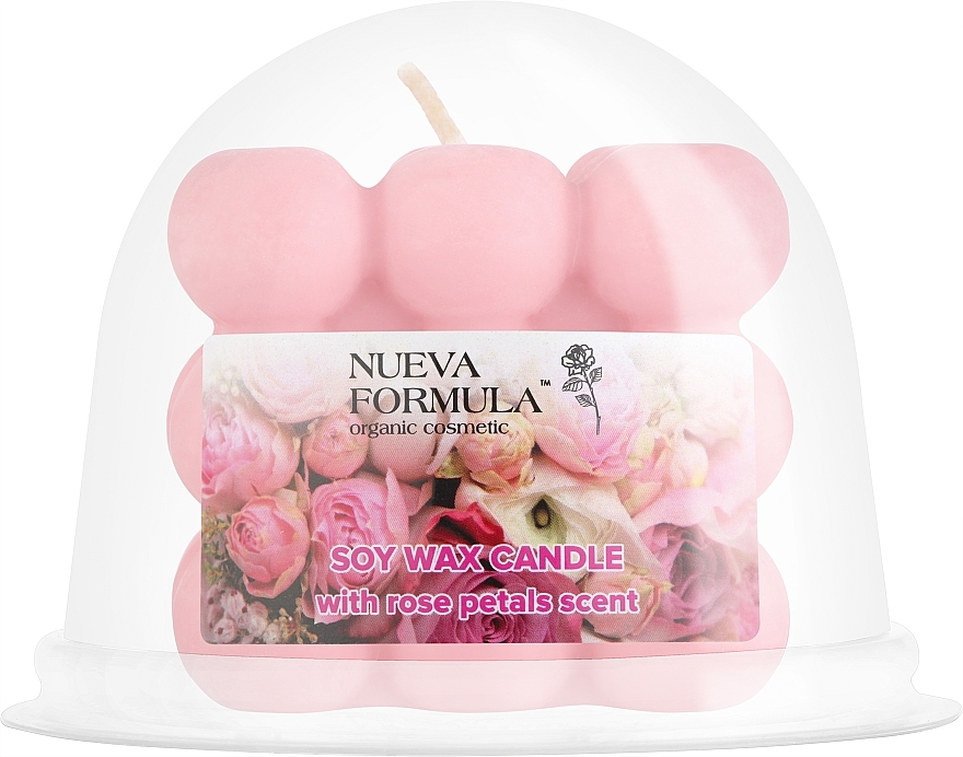 Ароматическая свеча "Bubble" с ароматом лепестков роз - Nueva Formula Soy Wax Candle — фото N2