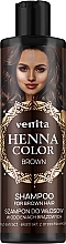 Шампунь для догляду за темним волоссям з екстрактом волоського горіха - Venita Henna Color Shampoo Brown — фото N1