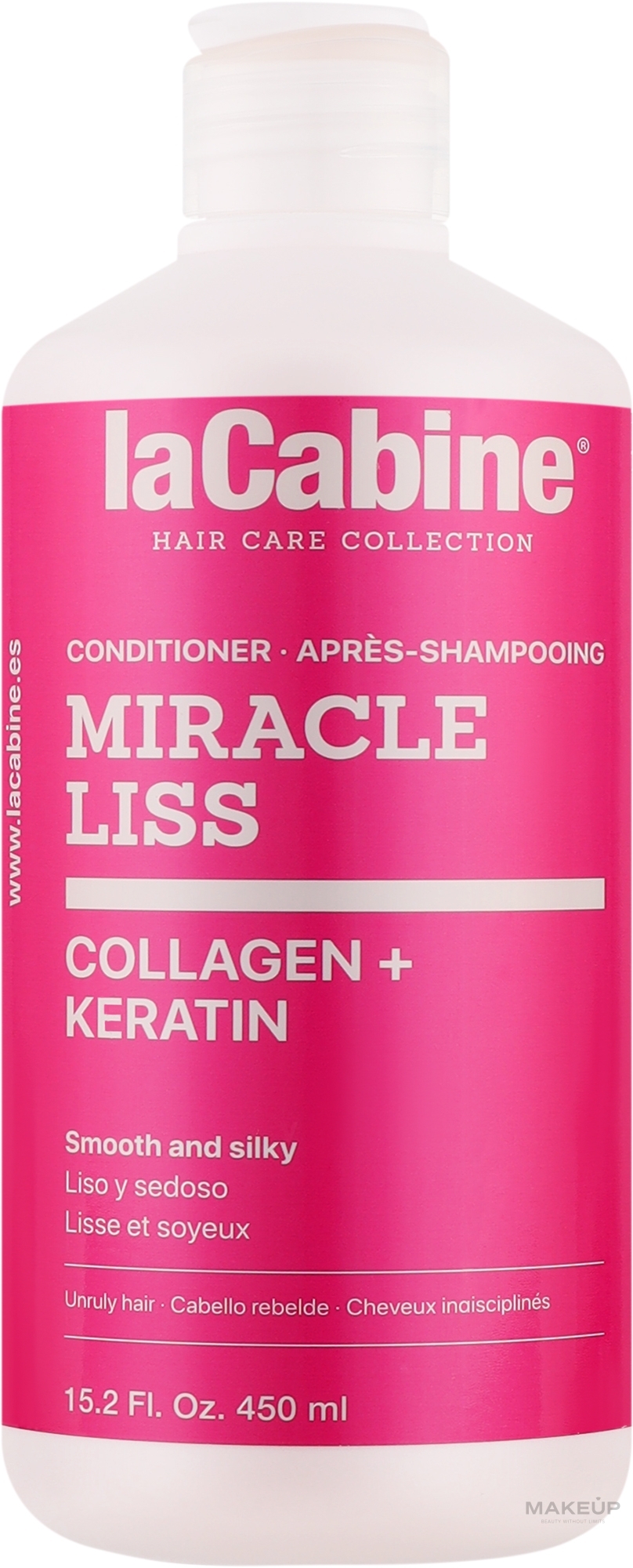 Розгладжувальний кондиціонер із колагеном та кератином - La Cabine Miracle Liss Collagen + Keratin Conditioner — фото 450ml