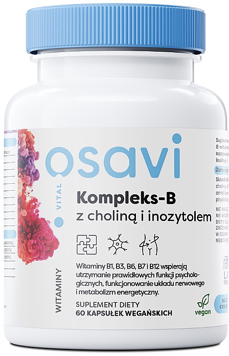 Комплекс витаминов группы В с холином и инозитолом - Osavi Complex-B With Choline & Inositol — фото N1