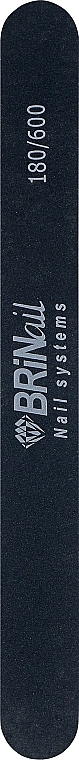 Пилочка для нігтів, класик чорний 180/600 - BRINail — фото N1