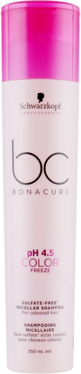 Безсульфатний міцелярний шампунь - Schwarzkopf Professional BC Bonacure ph 4.5 Color Freeze Micellar Sulfate-Free Shampoo