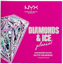 Духи, Парфюмерия, косметика Палетка хайлайтеров - NYX Professional Makeup Diamonds & Ice Please Diamond Highlighting Palette Quad