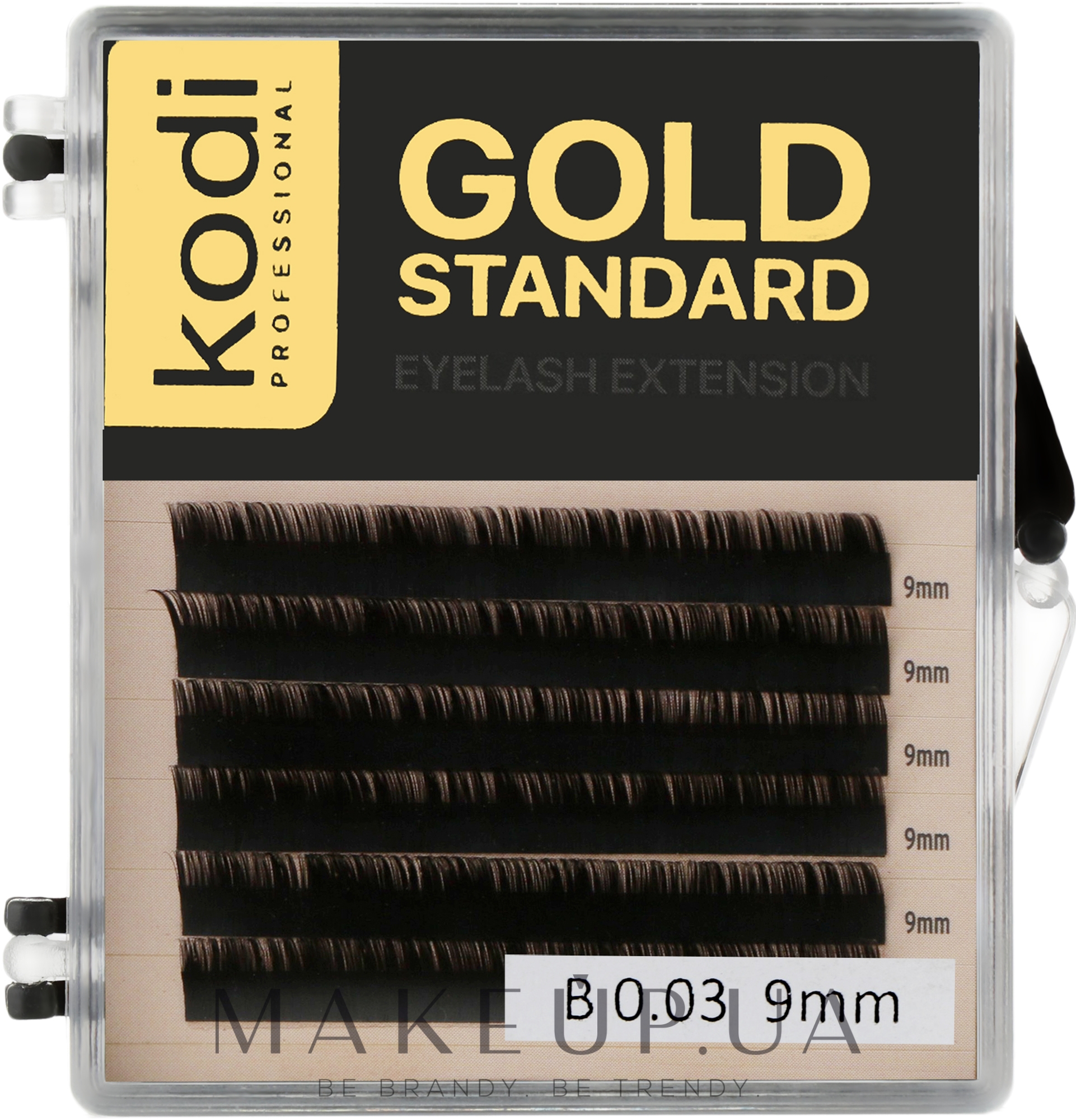 Накладные ресницы Gold Standart B 0.03 (6 рядов: 9 мм) - Kodi Professional — фото 1уп