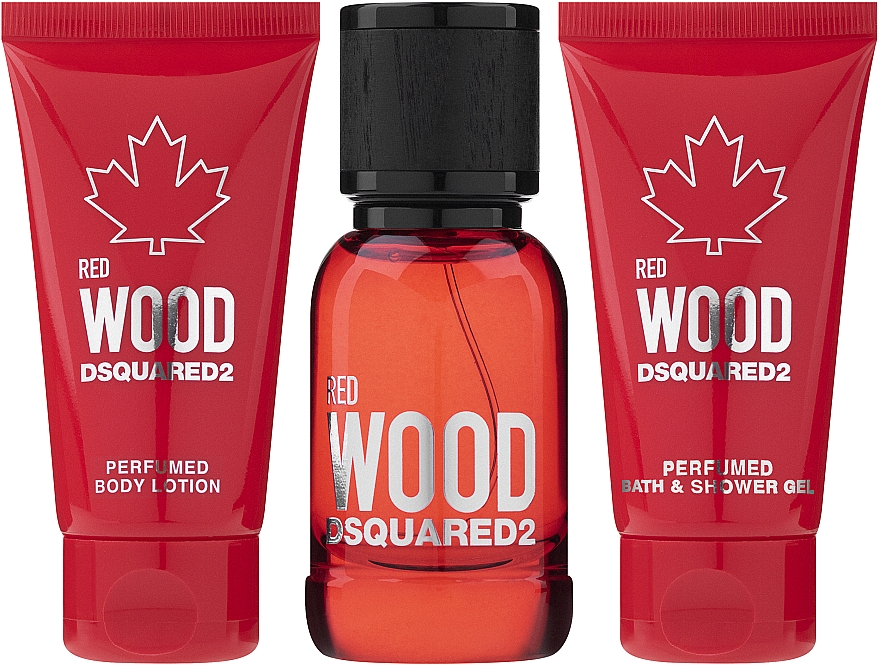 Dsquared2 Red Wood Pour Femme - Набор (edt/50ml + bath/sh/gel/50ml + b/lot/50ml) — фото N1