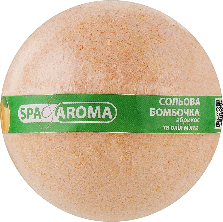 Сольова бомбочка для ванн "Абрикоса й олія м'ята" - Bioton Cosmetics Spa & Aroma Bath Bomb — фото N1