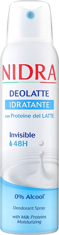 Дезодорант зволожувальний з молочними протеїнами - Nidra Deolatte Idratante 48H Spray — фото N1