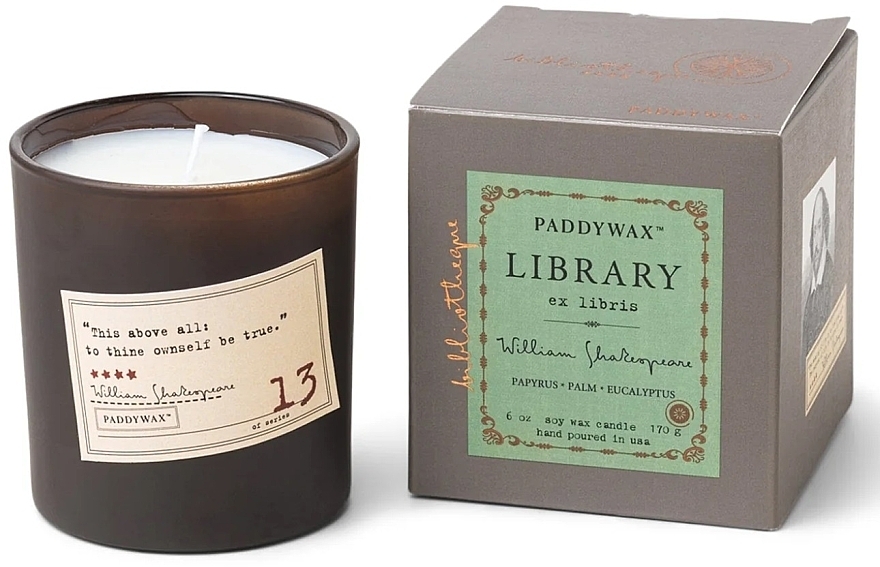 Ароматична свічка у склянці - Paddywax Library William Shakespeare Candle — фото N1