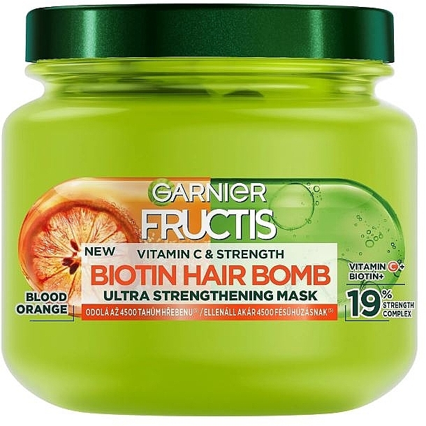 Маска для волосся - Garnier Fructis Vitamin & Strength Biotin Hair Bomb Mask — фото N1